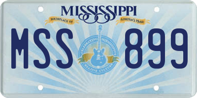 MS license plate MSS899