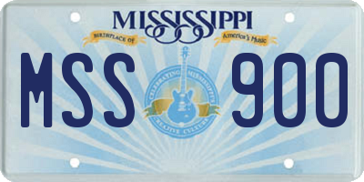 MS license plate MSS900