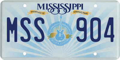 MS license plate MSS904
