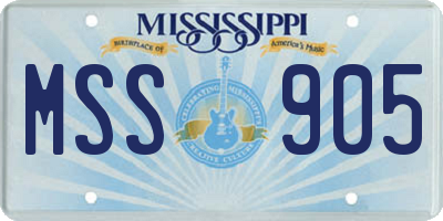 MS license plate MSS905