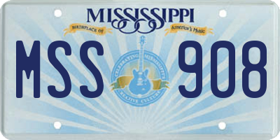 MS license plate MSS908