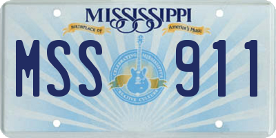 MS license plate MSS911
