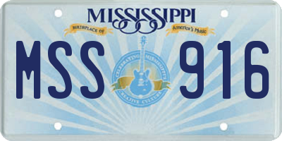 MS license plate MSS916