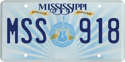 MS license plate MSS918