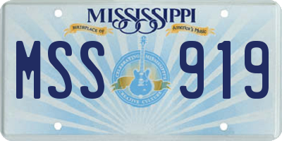 MS license plate MSS919