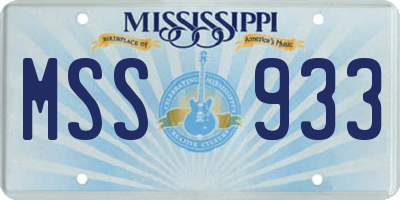 MS license plate MSS933