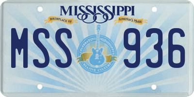 MS license plate MSS936