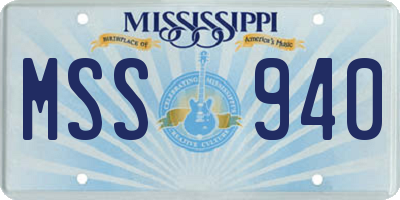 MS license plate MSS940