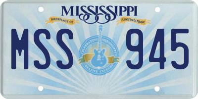 MS license plate MSS945