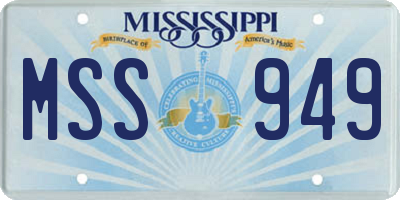 MS license plate MSS949
