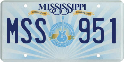 MS license plate MSS951