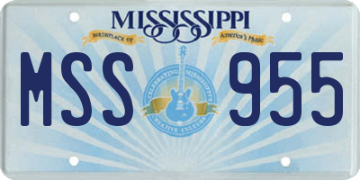 MS license plate MSS955