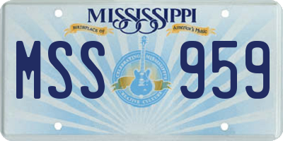 MS license plate MSS959