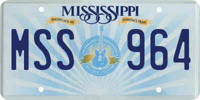 MS license plate MSS964