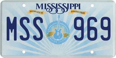 MS license plate MSS969