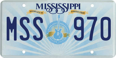 MS license plate MSS970