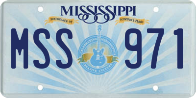MS license plate MSS971