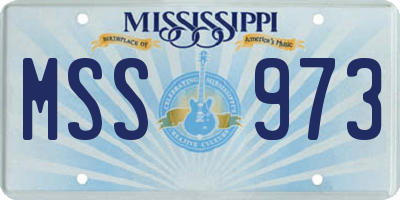 MS license plate MSS973