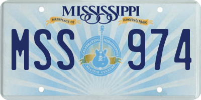 MS license plate MSS974