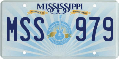 MS license plate MSS979