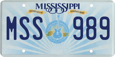 MS license plate MSS989