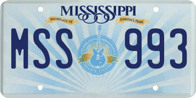 MS license plate MSS993