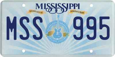 MS license plate MSS995