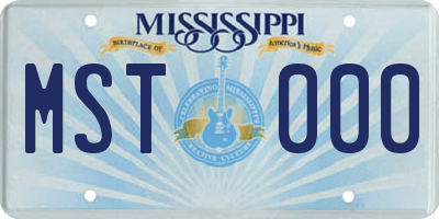 MS license plate MST000