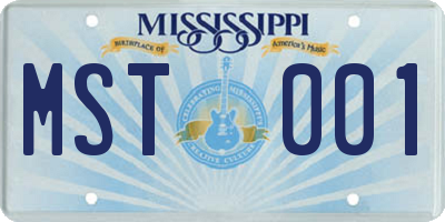 MS license plate MST001