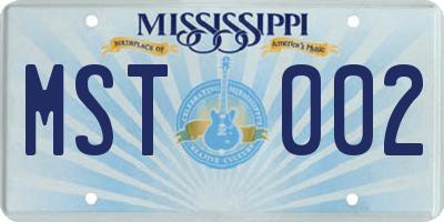 MS license plate MST002