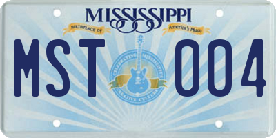 MS license plate MST004