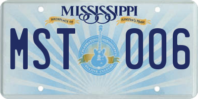 MS license plate MST006