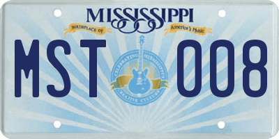 MS license plate MST008