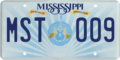 MS license plate MST009