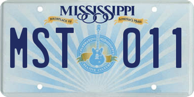 MS license plate MST011