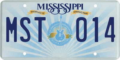 MS license plate MST014