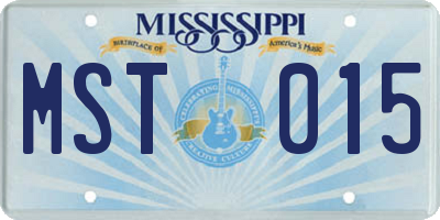 MS license plate MST015