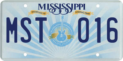 MS license plate MST016
