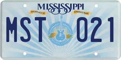 MS license plate MST021