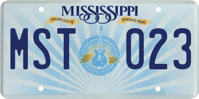 MS license plate MST023