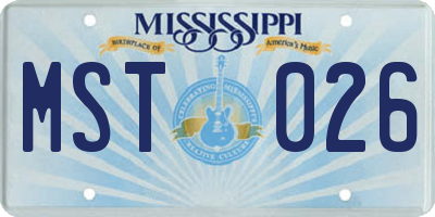 MS license plate MST026