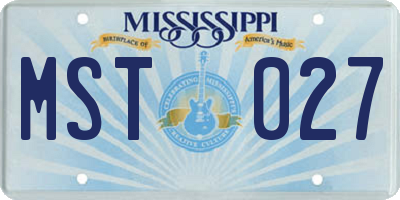 MS license plate MST027
