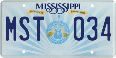 MS license plate MST034