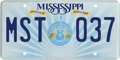 MS license plate MST037