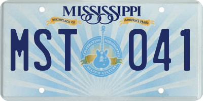 MS license plate MST041