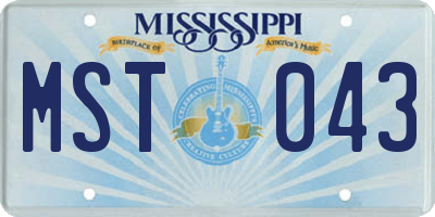 MS license plate MST043