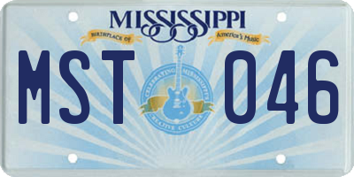 MS license plate MST046