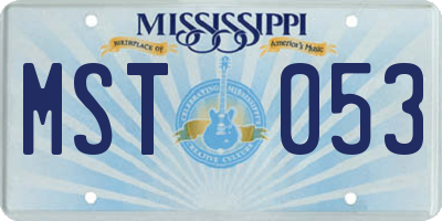 MS license plate MST053