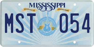 MS license plate MST054
