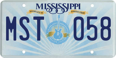 MS license plate MST058
